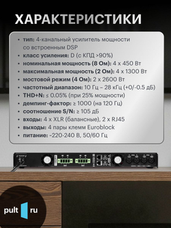 Усилитель мощности Premiera DSP 4450