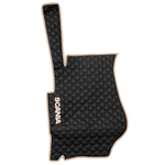 Ковры SCANIA 5 серии Р (автомат) (экокожа, черный, бежевый кант, бежевая вышивка)