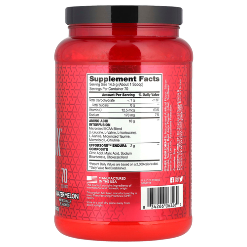 BSN, AminoX, выносливость и восстановление, арбуз, 1,02 кг (2,24 фунта)