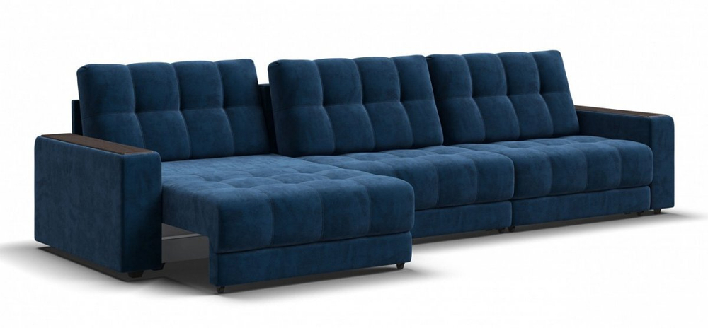 Диван Босс Гранд Велюр Монолит синий