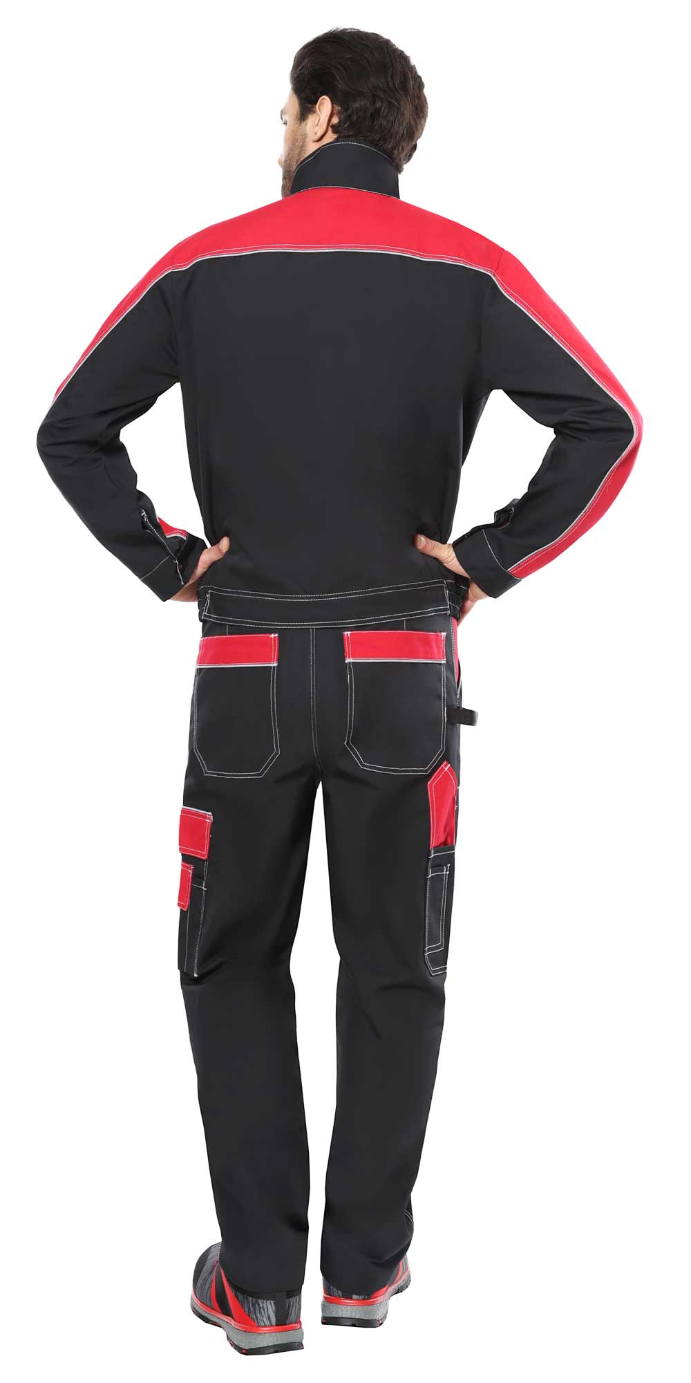 Куртка "АГАТ" черный с красным (малиновым) - ПОД ЗАКАЗ