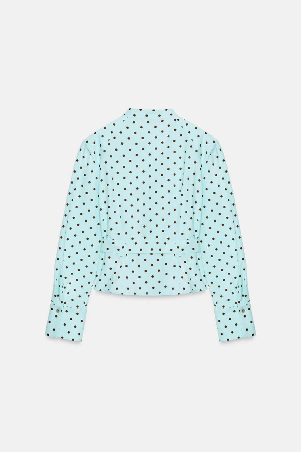 ZARA РУБАШКА С РУКАВАМИ В ГОРОШЕК, БИРЮЗОВЫЙ