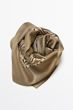 Massimo Dutti Платок с принтом пейсли, золотистый