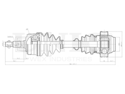 Привод в сборе передний левый/правый UNIO CVJ-10019