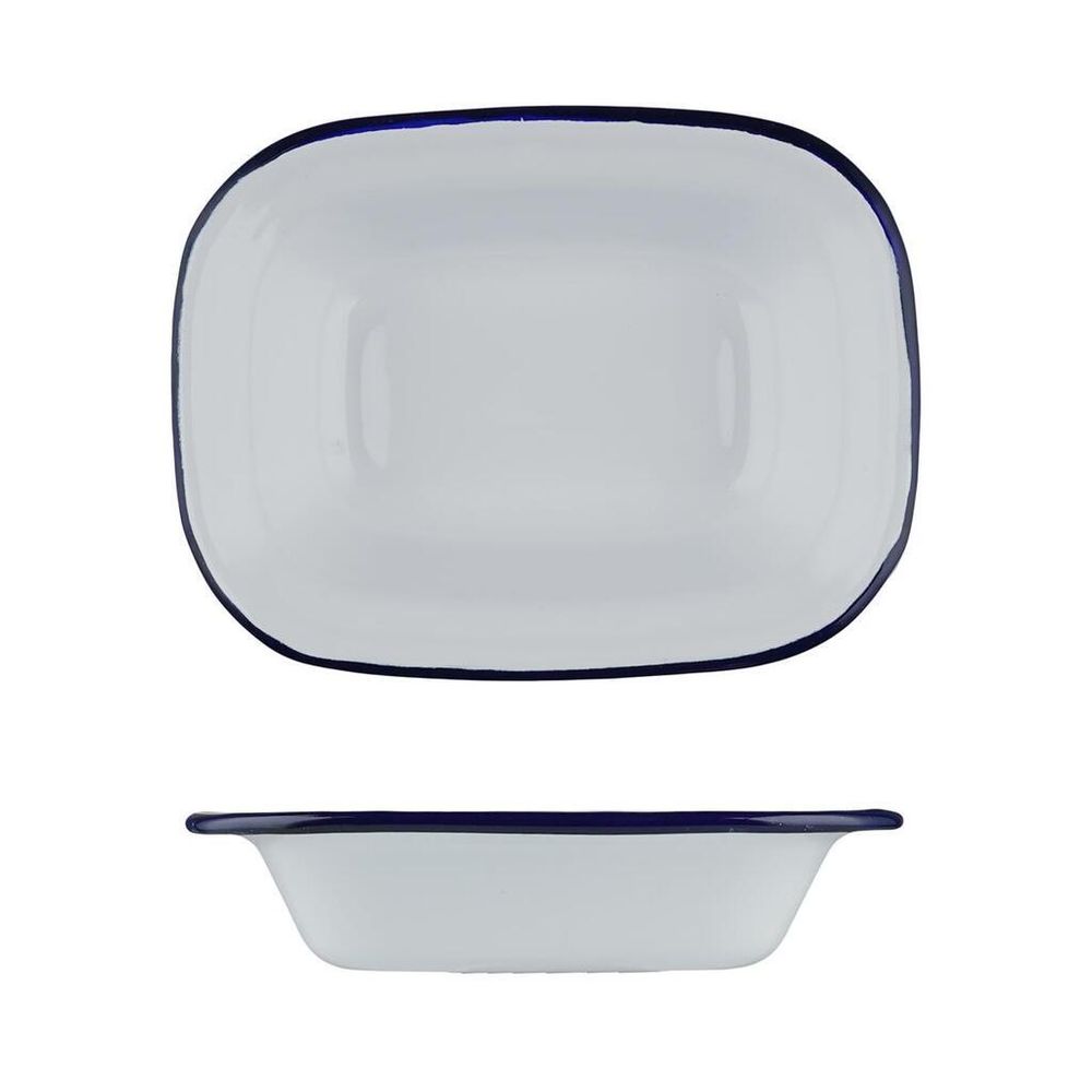 Блюдо для подачи 16*12 см h4 см 250 мл Blue Rim эмалированая сталь SUNNEX [1]