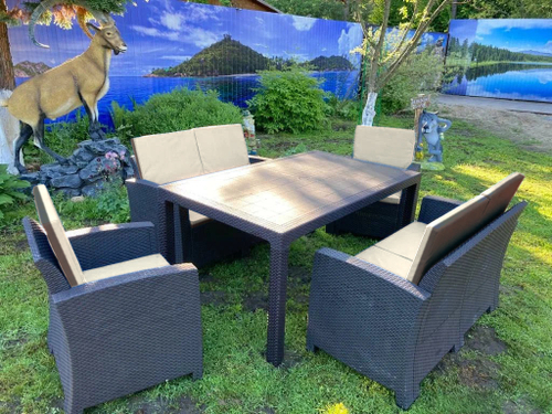 Комплект мебели под искусственный ротанг для отдыха Калифорния «California Family Set» арт.77787/77763/536 КД П