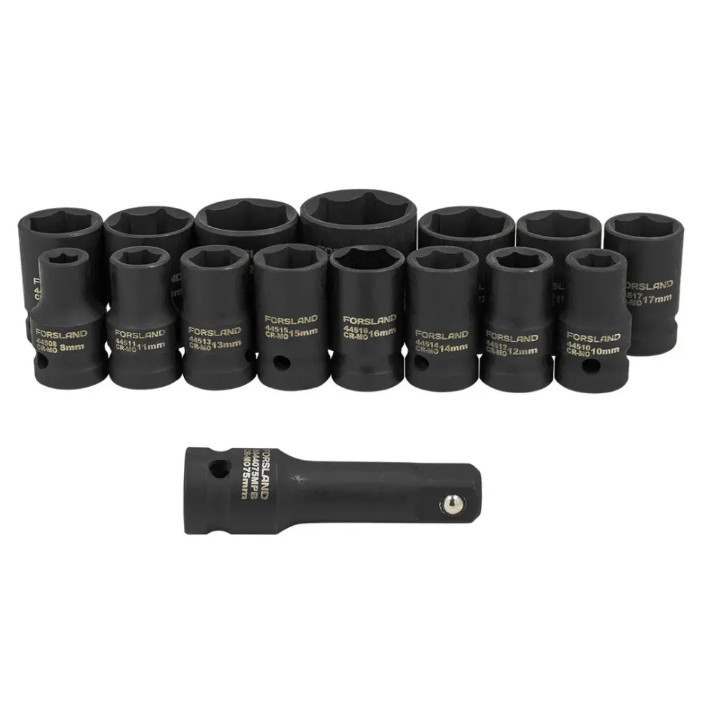 Набор головок ударных 16пр. 1/2''6pt Forsland Forsland-4179-5MPB