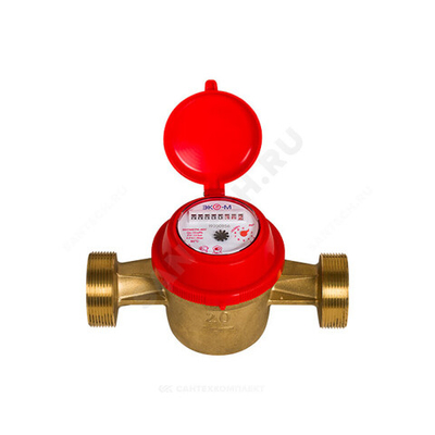 Счётчик г/в и х/в крыльчатый одноструйный Ду 40 Ру16 90С L=200мм резьба ЭКОМЕРА Э-40ОУ-200-СК