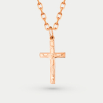 Крест женский православный из розового золота 585 пробы без вставок (арт. 10028200)