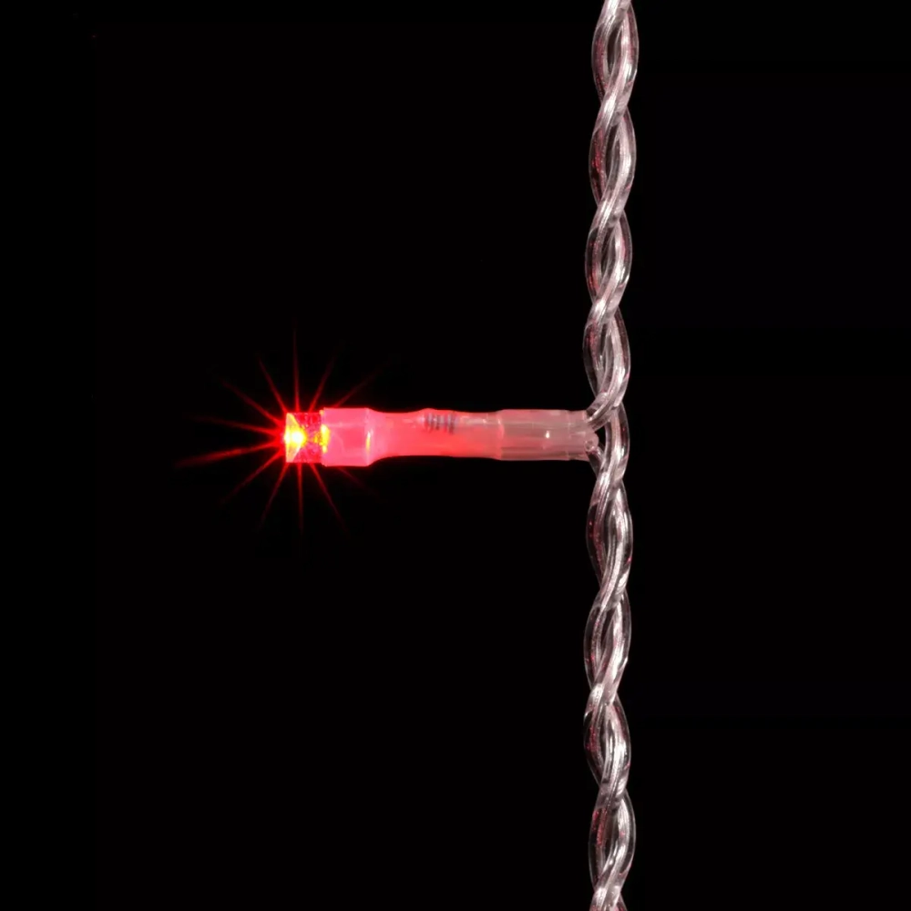 Светодиодный мерцающий занавес 2*2 м, 220V., 400 красных LED ламп, прозрачный ПВХ, Beauty Led (PCL402BL-10-2R)