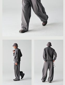 Брюки Nothomme Blue Cotton Pleated Structure Far-Infrared Heating Warm Oversized Curved Trousers 2026 Spring 5A Antibacterial Sweatpants Men