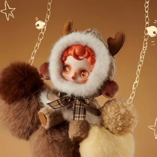 Мягкая игрушка брелок кукла Skullpanda Winter Symphony 15см