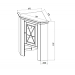 Буфет «Форест» угловой белый воск/антрацит