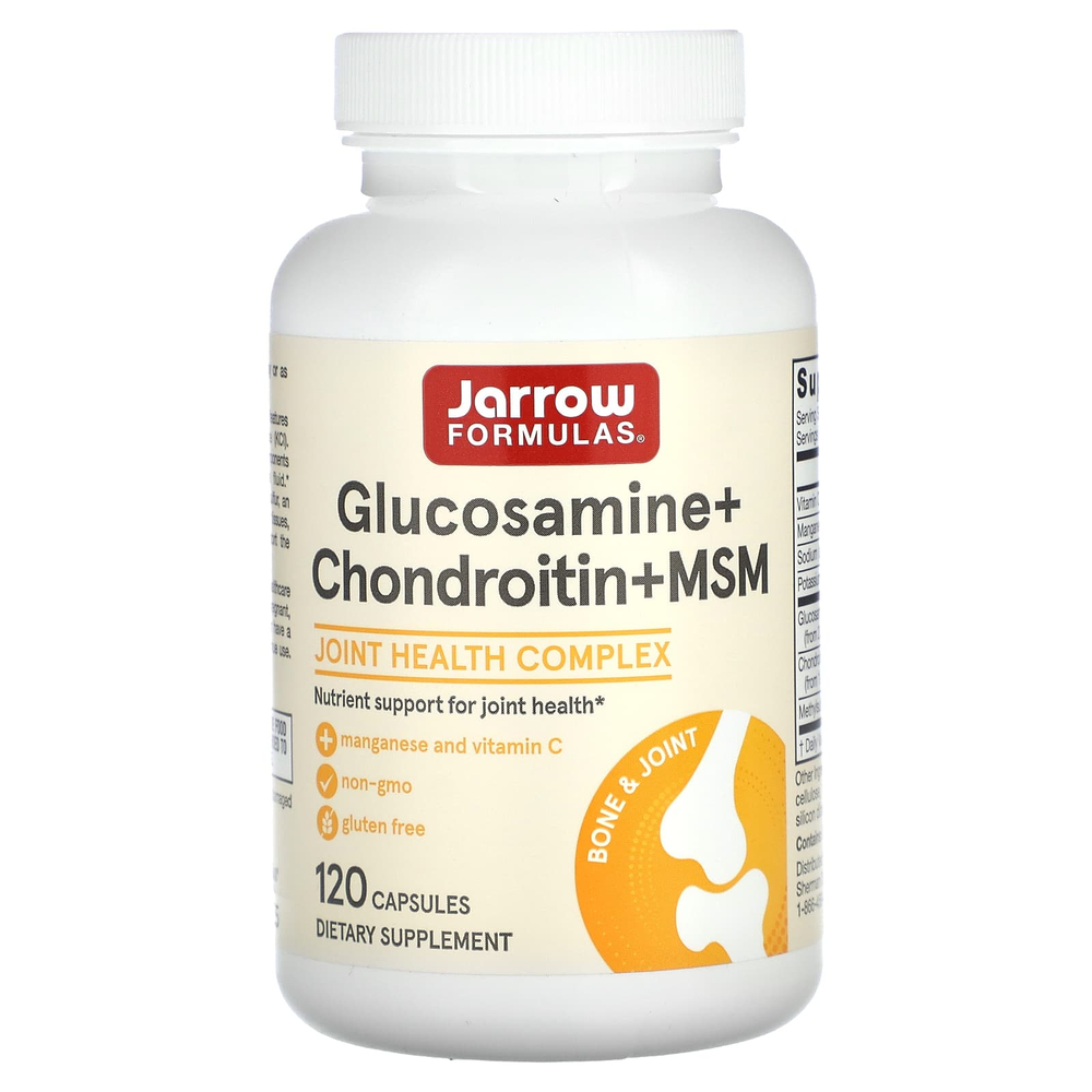 Jarrow Formulas, глюкозамин, хондроитин и МСМ, 120 капсул