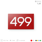 Номер на дверь 499, табличка на дверь для офиса, квартиры, кабинета, аудитории, склада, красная 120х70 мм, Айдентика Технолоджи