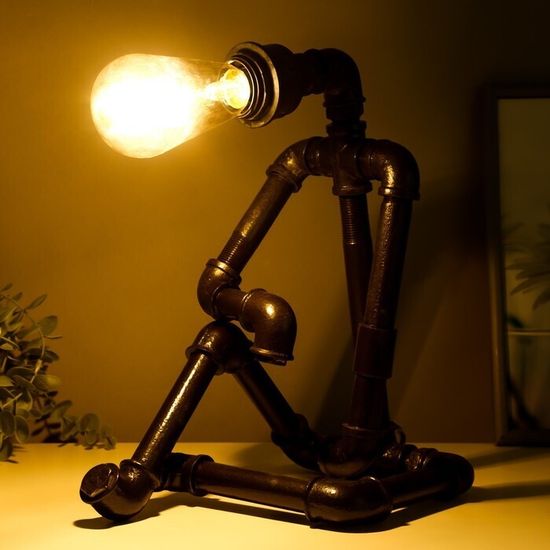 Креативная настольная лампа , Титан 1х60Вт Е27 коричневый 19х28х38 см