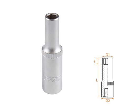 AFFIX (AF00120005) Головка торцевая глубокая шестигранная 1/4", 05 мм