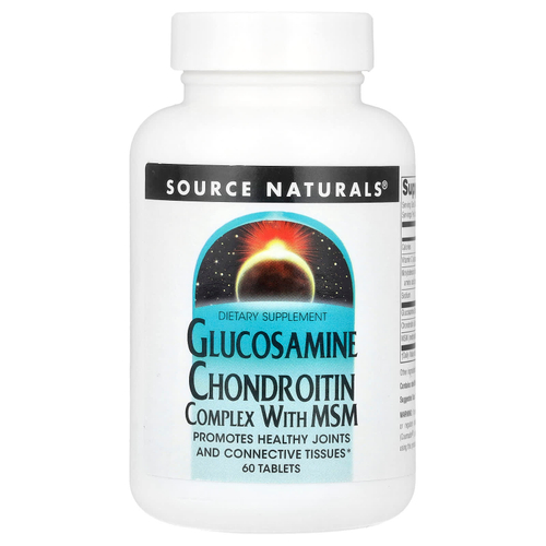 Source Naturals, Комплекс глюкозамина и хондроитина с МСМ, 60 таблеток