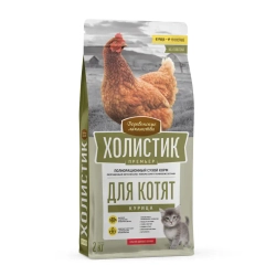 Деревенские лакомства холистик премьер сухой корм для котят с курицей - 2 кг