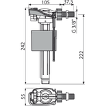 Впускной механизм с боковой подводкой и металлической резьбой (A160-3/8")