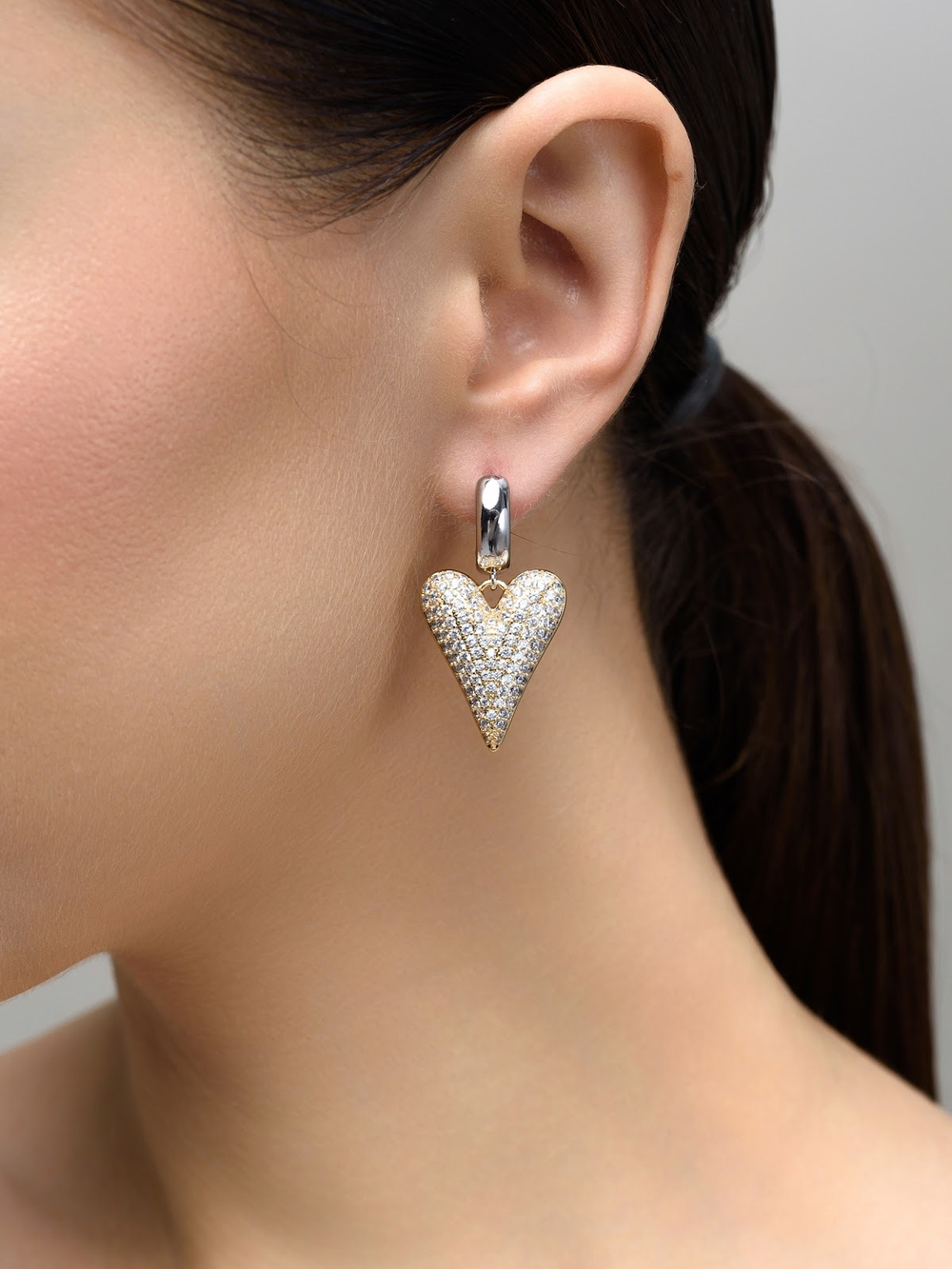 Серьги "Elongate Shine" Bicolor на швензе амур