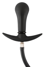 Черная анальная втулка-расширитель Inflatable Plug (Цвет: черный)