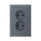 Розетка 2-м СП AtlasDesign 16А IP20 без заземл. в сборе грифель SE ATN000720