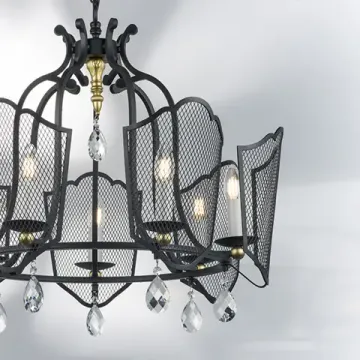 Подвесная люстра 7*Е14 744077 чёрный/золото Castello Lightstar