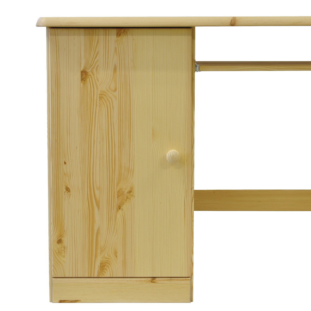 Стол письменный 110х60х74, Вадим, компьютерный для школьника, парта, массив сосны, с ящиком и тумбой, офисный, натуральный цвет, Dipriz