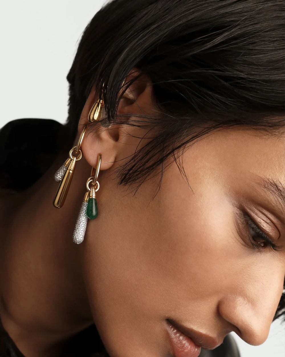 Подвеска Pav Large Drop серебро 925 пробы покрытое золотом