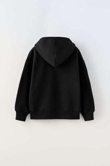 ZARA ОДНОТОННАЯ ТОЛСТОВКА, ЧЕРНЫЙ