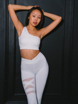 Утягивающие легинсы с вставкой из эластичной сетки