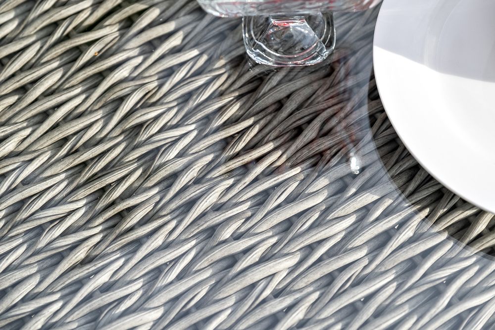 "Капучино" лаунж-зона из искусственного ротанга (гиацинт), цвет серый