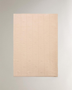 ZARA HOME ДЕТСКИЙ ВЯЗАНЫЙ ПЛЕД, РОЗОВЫЙ