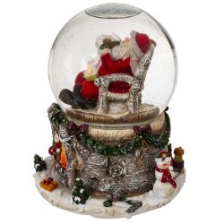 GAEM Фигурка декор в стекл шаре "Дед Мороз" (подсвет, муз и движ 3xAAA н/п) D9,5 см, L12,5 W12,5 H15,5 см