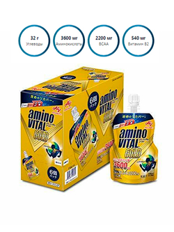 AminoVITAL GOLD JELLY со вкусом яблока, AJINOMOTO (6шт)