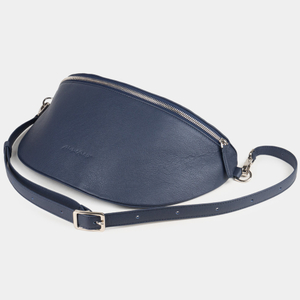 Сумка поясная Vilnius из кожи теленка, синего цвета
