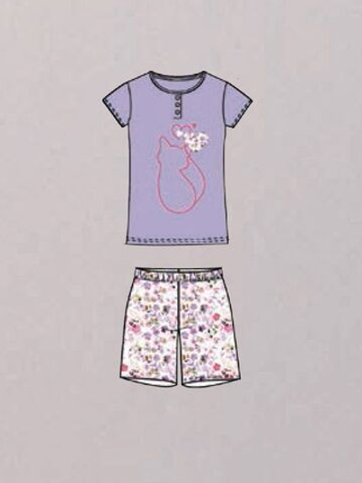 Пижама Kaleidos: футболка и шорты (Размер: L) (Цвет: сиреневый)