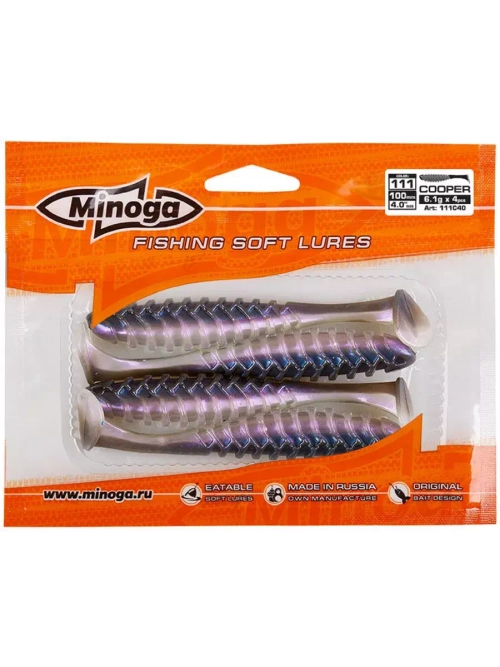 Силиконовая приманка COOPER 4,0"(4шт) 100мм, цвет 111