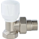Вентиль ручной регулировки угловой STOUT - 1/2" (ВР/НР-американка, PN10, Tmax 120°C)