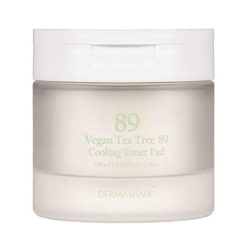 Тонизирующие пэды с экстрактом Чайного дерева 89% Dermashare Vegan Tea Tree 89 Cooling Toner Pad 70шт