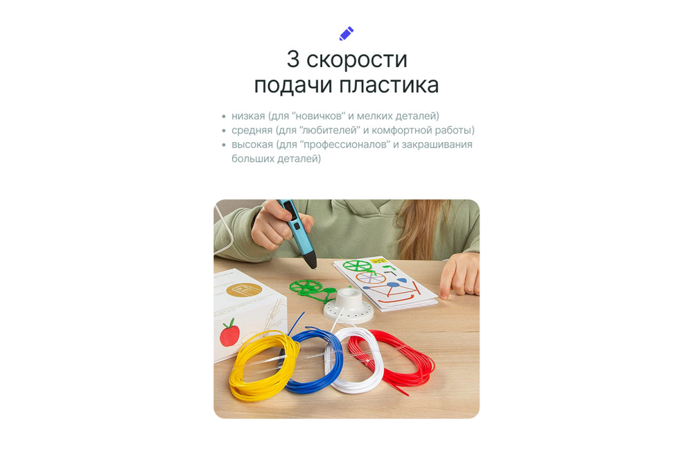 3D ручка Prolike с дисплеем, большой набор пластика, цвет черный