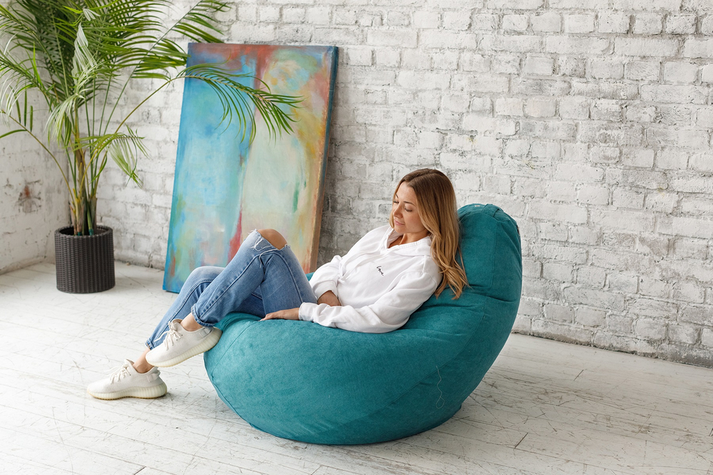 Кресло Мешок Груша Нефритовый Велюр (3XL, Классический)