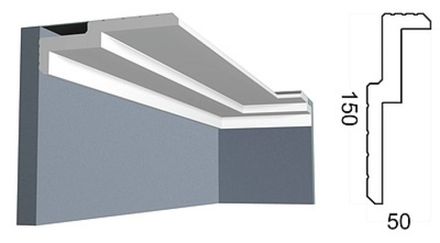 Карниз Контур под покраску, 150x50 мм
