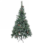 Ёлка «Кристальная» 150 см, Леска+ПВХ, шишки,белое напыление (420 веток)