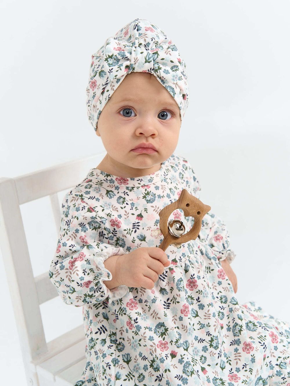 Шапка тюрбан "Цветы" 0+