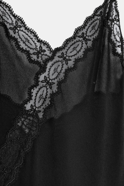 ZARA АСИММЕТРИЧНОЕ ПЛАТЬЕ-КОМБИНАЦИЯ ИЗ КОЛЛЕКЦИИ ZW, ЧЕРНЫЙ