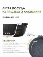 Сковорода "Мечта" Гранит с несъемной ручкой от 18 до 30 см