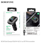 FM модулятор (трансмиттер) автомобильный BOROFONE BC38 PD20W+ QC3.0 BT/USB/SD/FM, черный