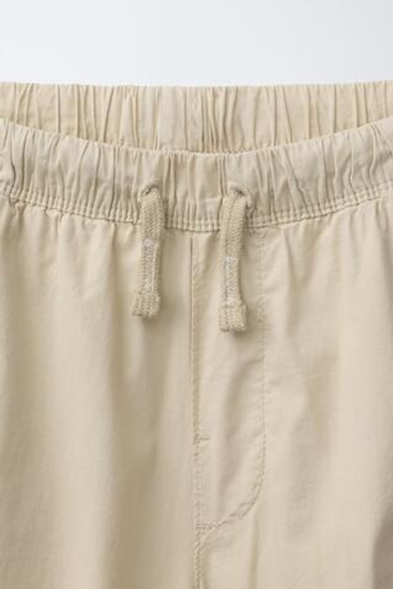 ZARA БРЮКИ STRAIGHT ИЗ ПОПЛИНА, БЕЖЕВЫЙ